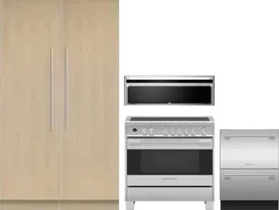 5 Piece Package Includes Refrigerator, Freezer, Range, Hood And Dishwasher